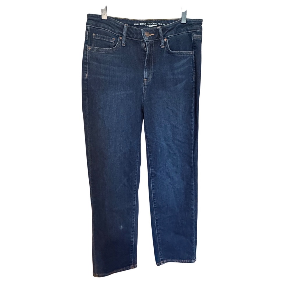 Chico's Jeans High Rise Straight Leg Ankle Chico Size 0R Dark Blue Exc Stretch - Picture 2 of 7
